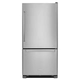 KitchenAid 19 cu. ft. 30-Inch Width Full Depth Non Dispense Bottom Mount Refrigerator - Stainless Steel (KRBR109ESS)
