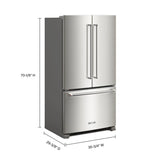 KITCHENAID  20 Cu. Ft. 36-inch Width Counter-depth French Door Refrigerator With Interior Dispense - Stainless Steel (KRFC136RPS)