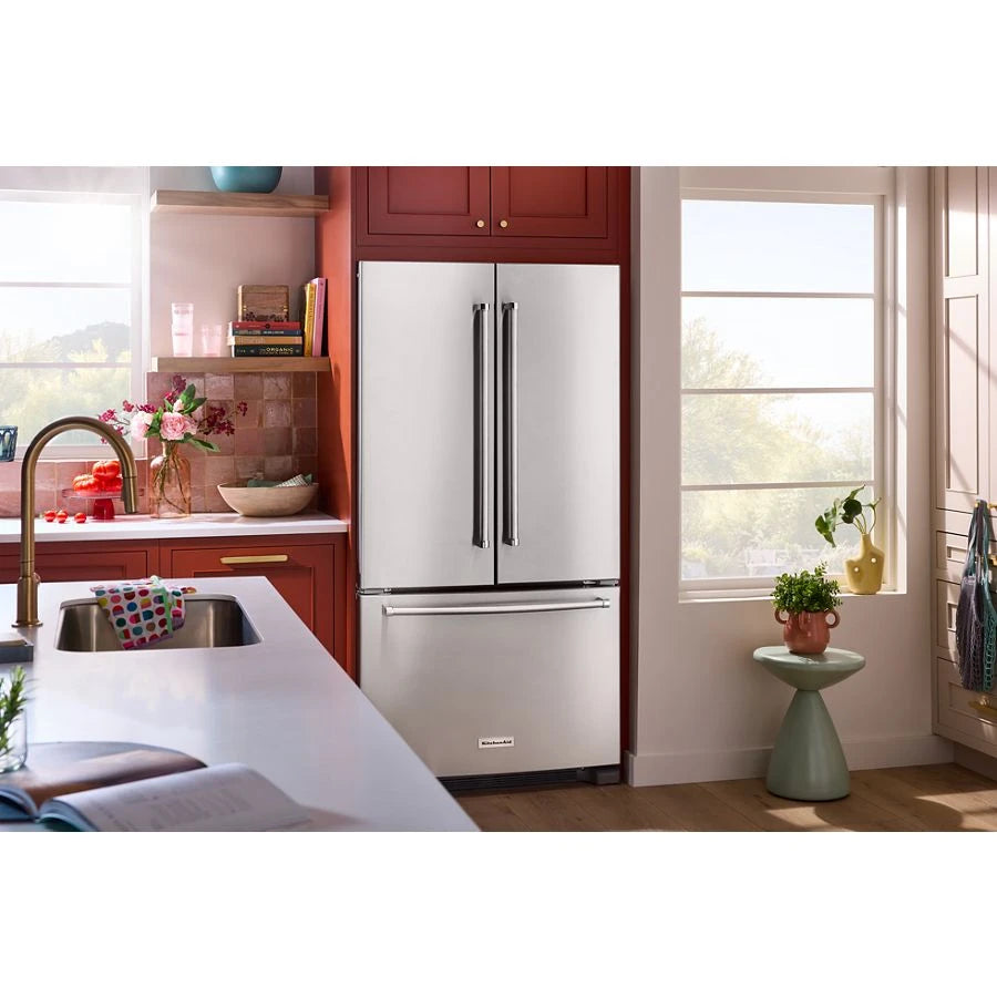 KITCHENAID  20 Cu. Ft. 36-inch Width Counter-depth French Door Refrigerator With Interior Dispense - Stainless Steel (KRFC136RPS)