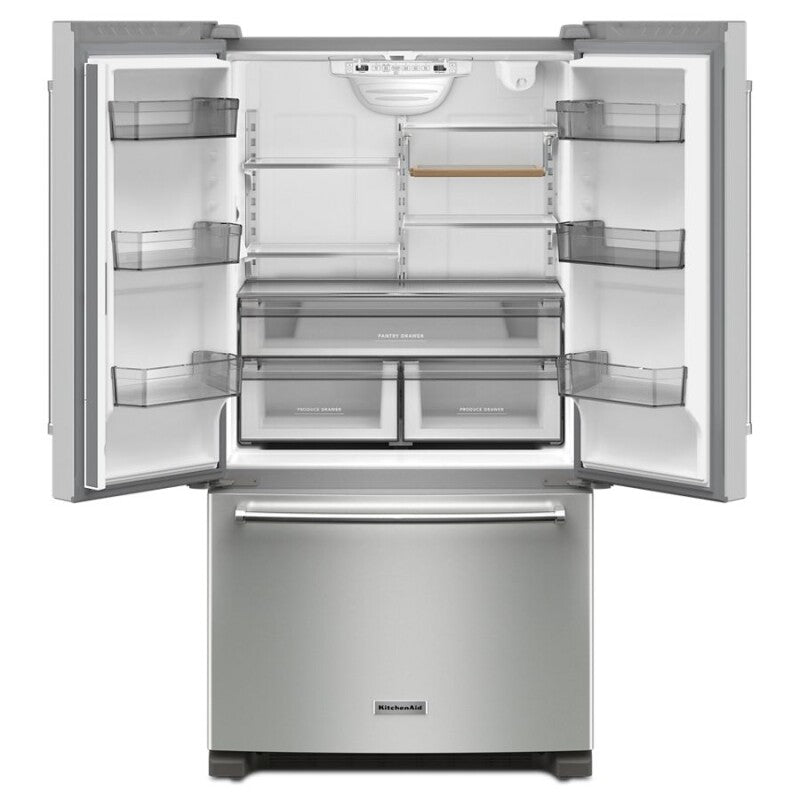 KitchenAid 20 Cu. Ft. French Door Refrigerator with Interior Water Dispenser - Stainless Steel (KRFC136RPS)