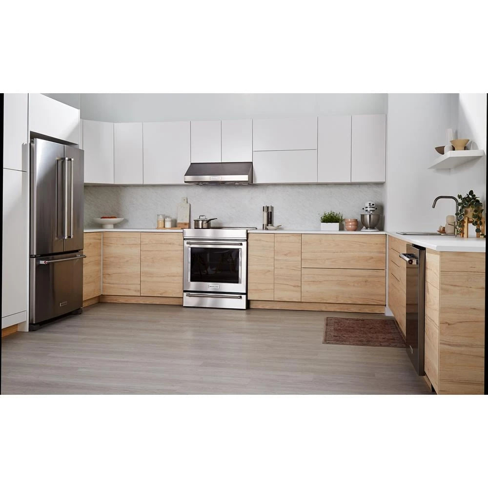 KitchenAid  20 cu. ft. 36-Inch Width Counter-Depth French Door Refrigerator with Interior Dispense - Stainless Steel (KRFC300ESS)