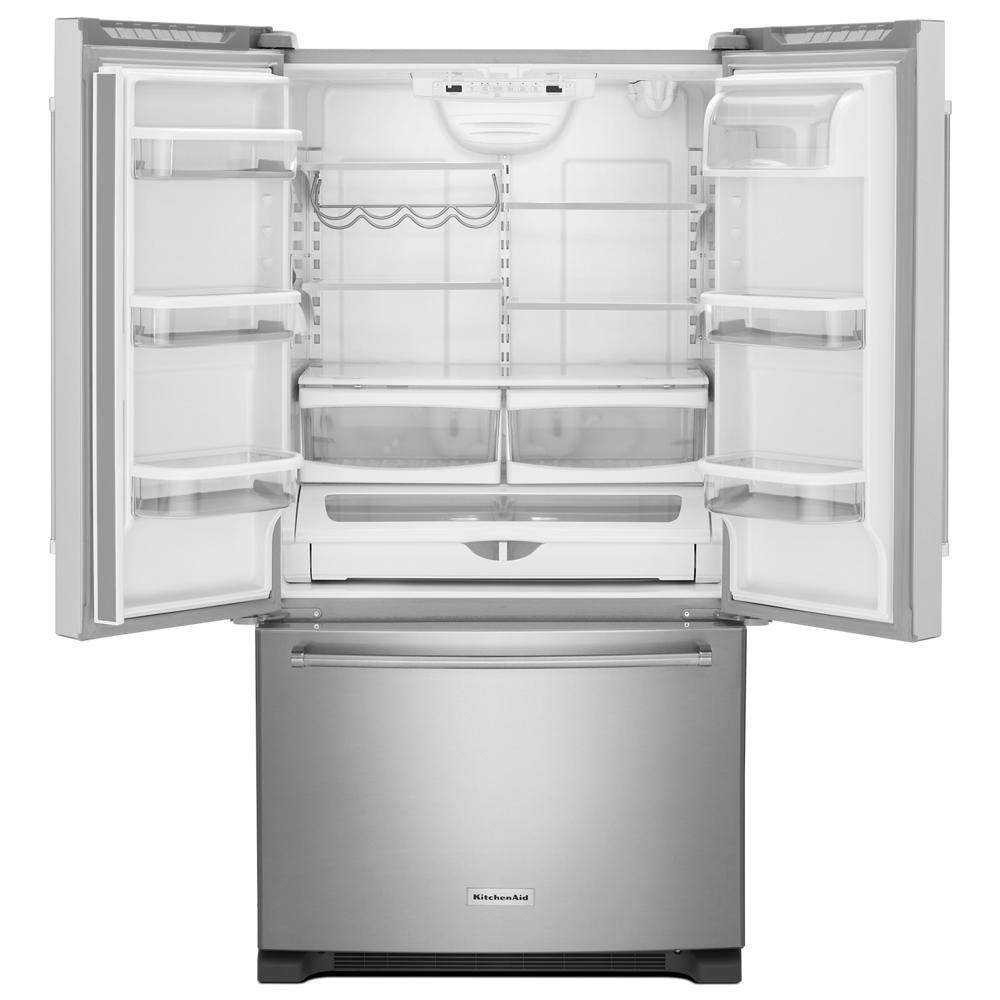 KitchenAid 20 cu. ft. 36" Counter-Depth French Door Refrigerator - Stainless Steel (KRFC300ESS)