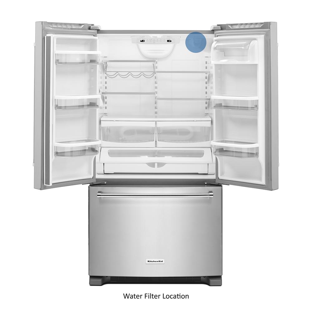 KitchenAid 20 cu. ft. 36" Counter-Depth French Door Refrigerator - Stainless Steel (KRFC300ESS)
