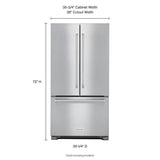 KITCHENAID  KITCHENAID REFR FRNCH DR 36" CNTR DPTH 22 CF - Stainless Steel (KRFC302ESS)