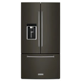 KITCHENAID  23.8 Cu. Ft. 36" Counter-depth French Door Platinum Interior Refrigerator With Printshield™ Finish - Black Stainless Steel with PrintShield™ Finish (KRFC704FBS)