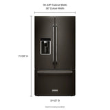 KITCHENAID  23.8 Cu. Ft. 36" Counter-depth French Door Platinum Interior Refrigerator With Printshield™ Finish - Black Stainless Steel with PrintShield™ Finish (KRFC704FBS)