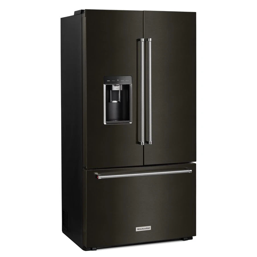 KITCHENAID  23.8 Cu. Ft. 36" Counter-depth French Door Platinum Interior Refrigerator With Printshield™ Finish - Black Stainless Steel with PrintShield™ Finish (KRFC704FBS)