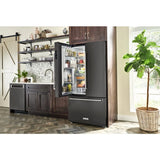 KITCHENAID  23.8 Cu. Ft. 36" Counter-depth French Door Platinum Interior Refrigerator With Printshield™ Finish - Black Stainless Steel with PrintShield™ Finish (KRFC704FBS)
