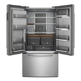 KitchenAid 23.8 cu. ft. Counter-Depth French Door Platinum Interior Refrigerator with PrintShield™ Finish - Stainless Steel with PrintShield™ Finish (KRFC704FPS)