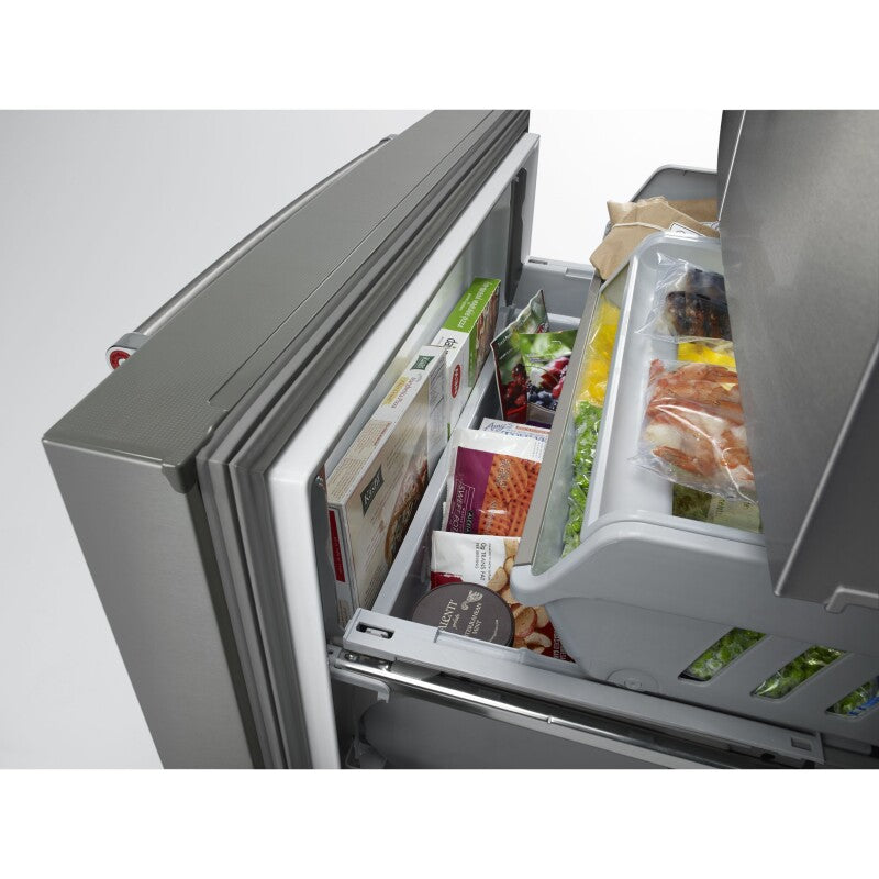 KitchenAid 23.8 cu. ft. Counter-Depth French Door Platinum Interior Refrigerator with PrintShield™ Finish - Stainless Steel with PrintShield™ Finish (KRFC704FPS)