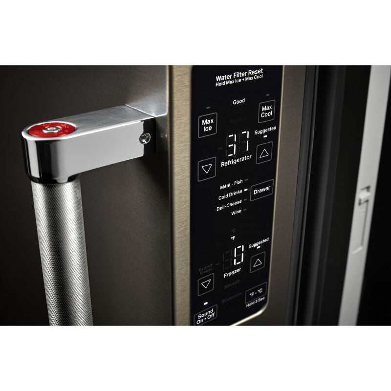 KitchenAid 23.8 cu. ft. Counter-Depth French Door Platinum Interior Refrigerator with PrintShield™ Finish - Stainless Steel with PrintShield™ Finish (KRFC704FPS)