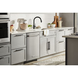 KitchenAid 23.8 cu. ft. Counter-Depth French Door Platinum Interior Refrigerator with PrintShield™ Finish - Stainless Steel with PrintShield™ Finish (KRFC704FPS)