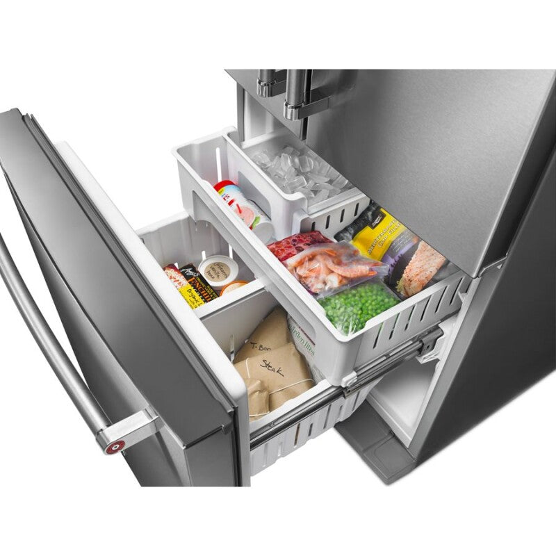 KitchenAid 20 cu. Ft. 30-Inch Width Standard Depth French Door Refrigerator with Interior Dispense - Stainless Steel (KRFF300ESS)