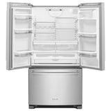 KitchenAid 25 Cu. Ft. 36-Width Standard Depth French Door Refrigerator with Interior Dispense - Stainless Steel (KRFF305ESS)