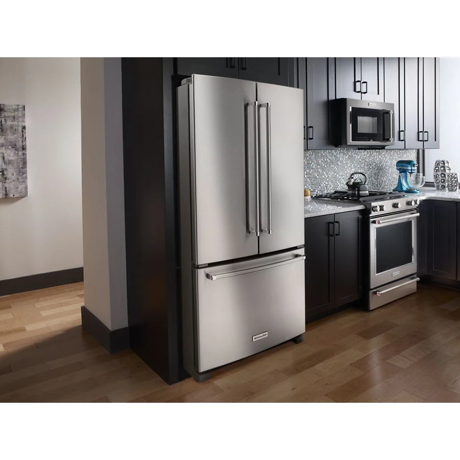 KITCHENAID  25 Cu. Ft. 36-width Standard Depth French Door Refrigerator With Interior Dispense - Stainless Steel (KRFF305ESS)