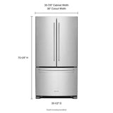 KITCHENAID  25 Cu. Ft. 36-width Standard Depth French Door Refrigerator With Interior Dispense - Stainless Steel (KRFF305ESS)