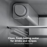 KITCHENAID  30 Cu. Ft. 36-Inch French Door Refrigerator with Exterior Water and Ice Dispenser and Wood-Look Sliding Tray in PrintShield® Finish - PrintShield Stainless (KRFF436SPS)