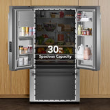 KITCHENAID  30 Cu. Ft. 36-Inch French Door Refrigerator with Exterior Water and Ice Dispenser and Wood-Look Sliding Tray in PrintShield® Finish - PrintShield Stainless (KRFF436SPS)