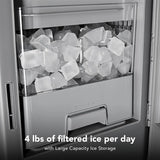 KITCHENAID  30 Cu. Ft. 36-Inch French Door Refrigerator with Exterior Water and Ice Dispenser and Wood-Look Sliding Tray in PrintShield® Finish - PrintShield Stainless (KRFF436SPS)