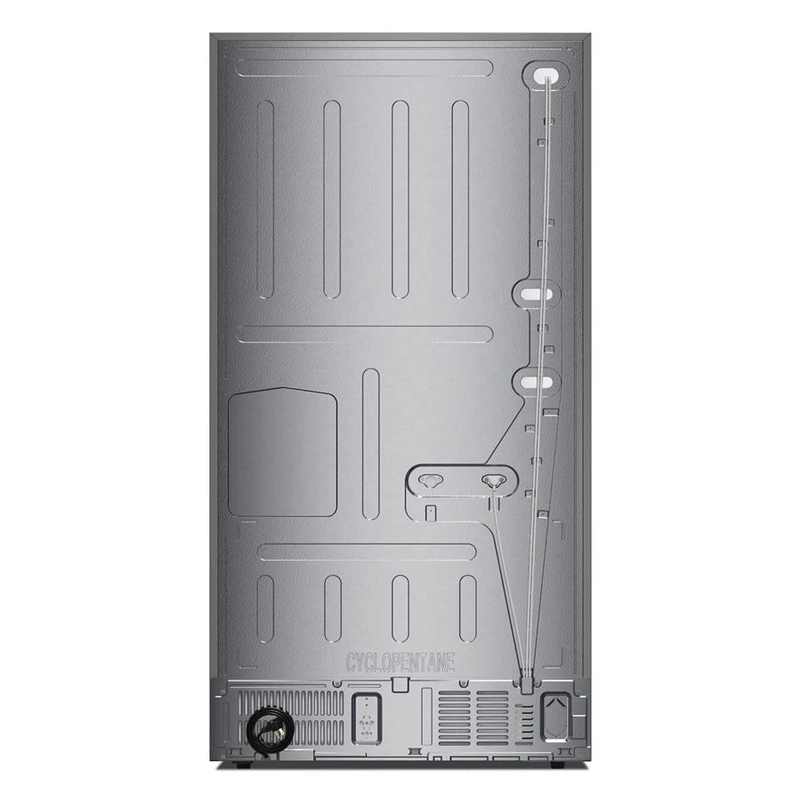 KITCHENAID  30 Cu. Ft. 36-Inch French Door Refrigerator with Exterior Water and Ice Dispenser and Wood-Look Sliding Tray in PrintShield® Finish - PrintShield Stainless (KRFF436SPS)