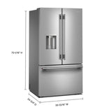 KITCHENAID  30 Cu. Ft. 36-Inch French Door Refrigerator with Exterior Water and Ice Dispenser and Wood-Look Sliding Tray in PrintShield® Finish - PrintShield Stainless (KRFF436SPS)