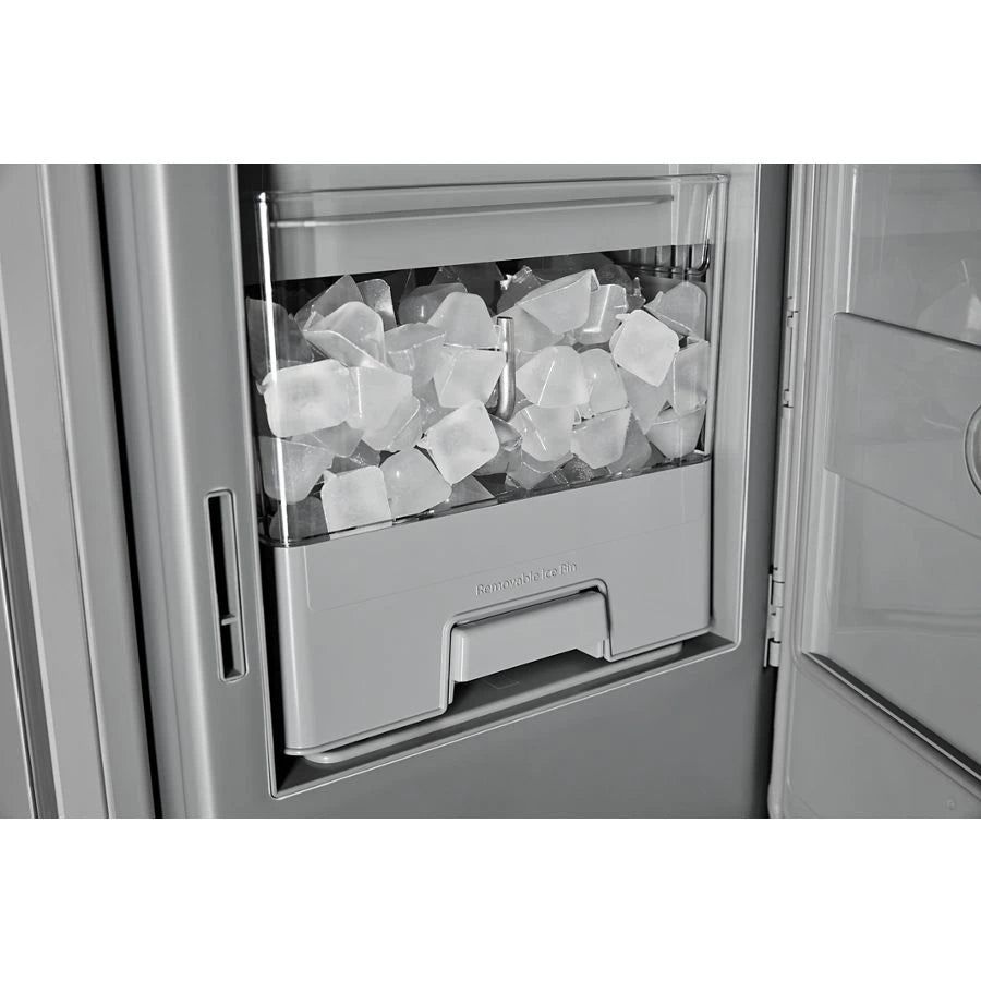 KITCHENAID  30 Cu. Ft. 36-Inch French Door Refrigerator with Exterior Water and Ice Dispenser and Wood-Look Sliding Tray in PrintShield® Finish - PrintShield Stainless (KRFF436SPS)