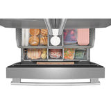 KITCHENAID  30 Cu. Ft. 36-Inch French Door Refrigerator with Exterior Water and Ice Dispenser and Wood-Look Sliding Tray in PrintShield® Finish - PrintShield Stainless (KRFF436SPS)