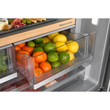KITCHENAID  30 Cu. Ft. 36-Inch French Door Refrigerator with Exterior Water and Ice Dispenser and Wood-Look Sliding Tray in PrintShield® Finish - PrintShield Stainless (KRFF436SPS)