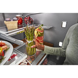 KitchenAid 26.8 Cu. Ft. Standard-Depth French Door Refrigerator with Exterior Ice and Water Dispenser - Black Stainless (KRFF577KBS)