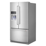 KITCHENAID  26.8 Cu. Ft. Standard-Depth French Door Refrigerator with Exterior Ice and Water Dispenser - Stainless Steel with PrintShield™ Finish (KRFF577KPS)