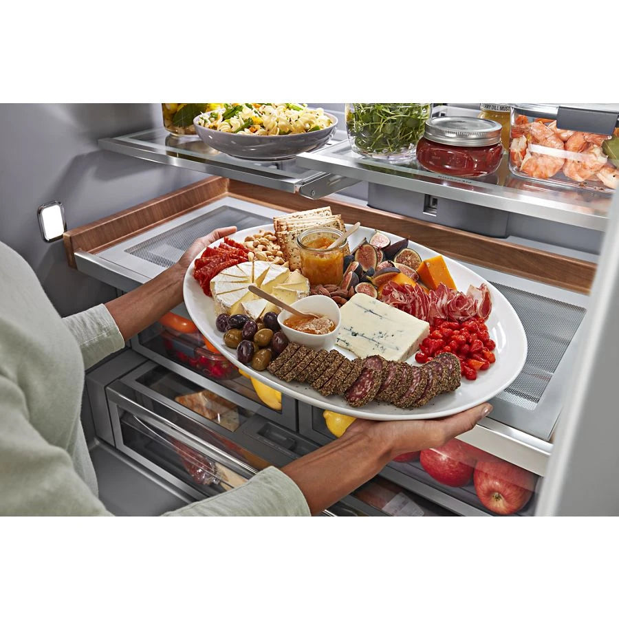 KITCHENAID  26.8 Cu. Ft. Standard-Depth French Door Refrigerator with Exterior Ice and Water Dispenser - Stainless Steel with PrintShield™ Finish (KRFF577KPS)