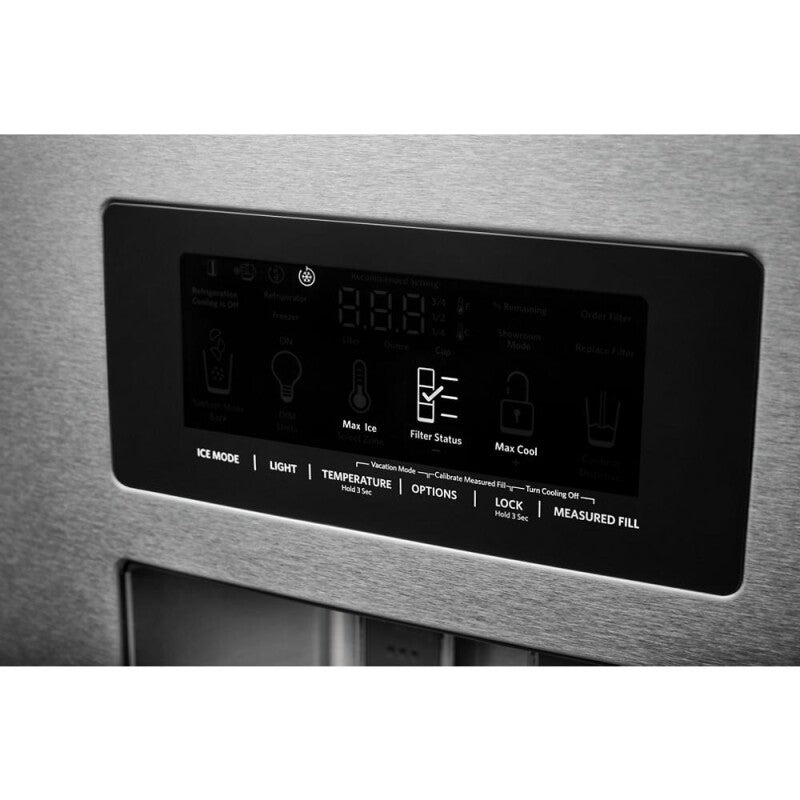 KitchenAid 26.8 Cu. Ft. Standard-Depth French Door Refrigerator with Exterior Ice and Water Dispenser - Stainless Steel with PrintShield™ Finish (KRFF577KPS)