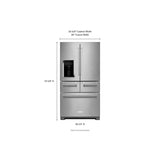 KitchenAid 25.8 Cu. Ft. 36" Multi-Door Freestanding Refrigerator with Platinum Interior Design - Stainless Steel (KRMF706ESS)