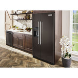 KITCHENAID 19.9 cu ft. Counter-Depth Side-by-Side Refrigerator with Exterior Ice and Water and PrintShield finish - Black Stainless Steel with PrintShield™ Finish (KRSC700HBS)