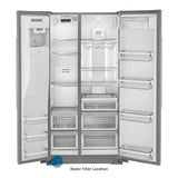 KITCHENAID 22.6 cu ft. Side-by-Side Refrigerator with Exterior Ice and Water and PrintShield™ finish - Stainless Steel with PrintShield™ Finish (KRSC703HPS)