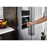 KITCHENAID 22.6 cu ft. Side-by-Side Refrigerator with Exterior Ice and Water and PrintShield™ finish - Stainless Steel with PrintShield™ Finish (KRSC703HPS)