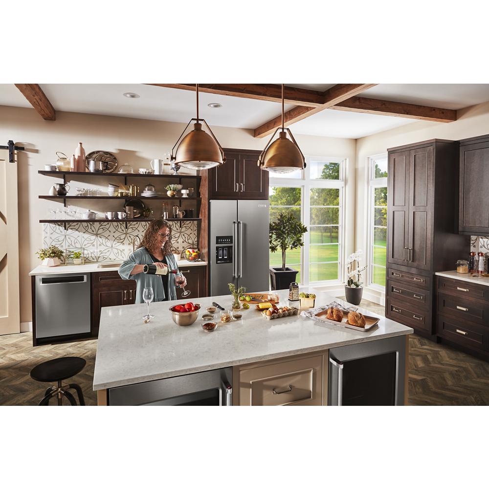 KITCHENAID 22.6 cu ft. Side-by-Side Refrigerator with Exterior Ice and Water and PrintShield™ finish - Stainless Steel with PrintShield™ Finish (KRSC703HPS)