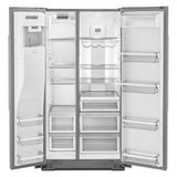 KITCHENAID 24.8 cu ft. Side-by-Side Refrigerator with Exterior Ice and Water and PrintShield finish - Stainless Steel with PrintShield™ Finish (KRSF705HPS)