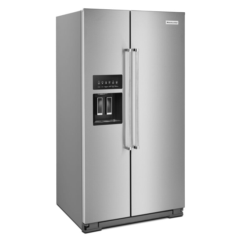 KITCHENAID 24.8 cu ft. Side-by-Side Refrigerator with Exterior Ice and Water and PrintShield finish - Stainless Steel with PrintShield™ Finish (KRSF705HPS)