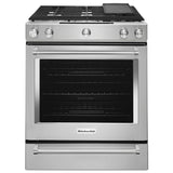 KitchenAid  30" 5-Burner Dual Fuel Convection Slide-In Range with Baking Drawer - Stainless Steel (KSDB900ESS)