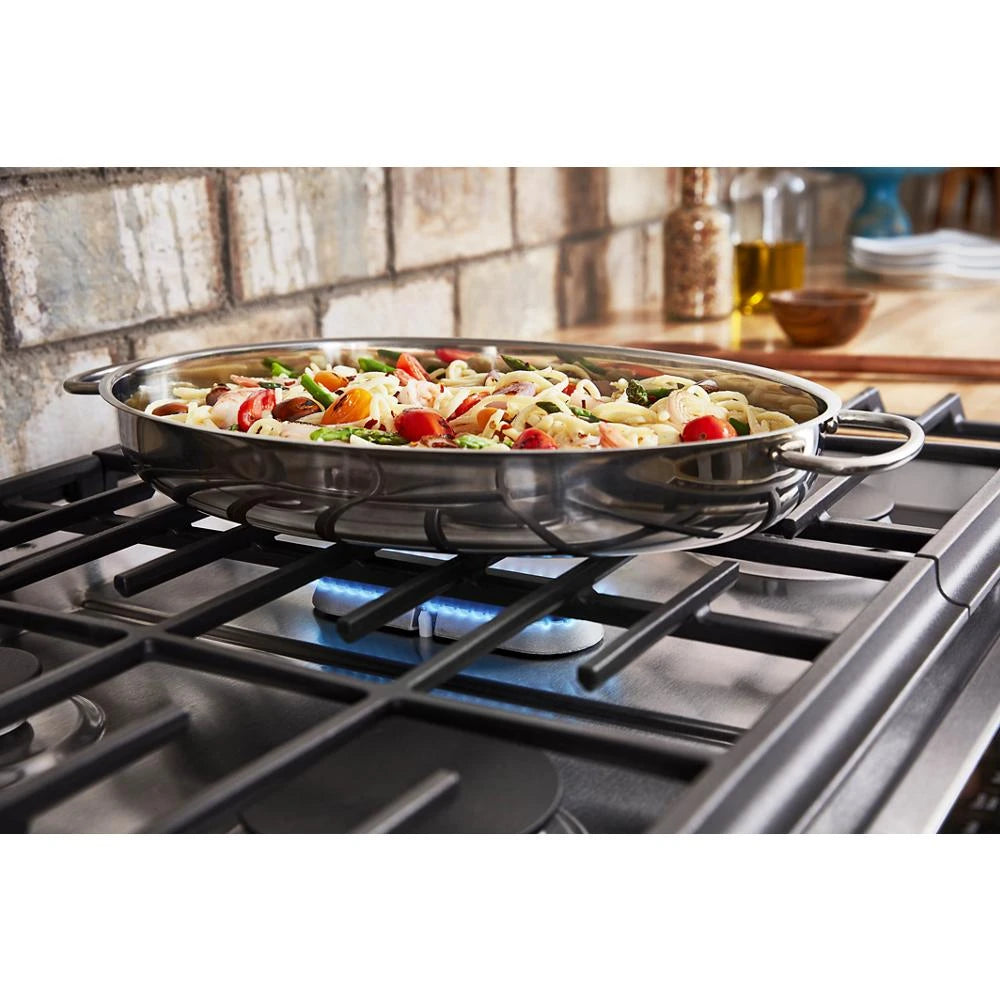 KITCHENAID  30-inch 5-burner Dual Fuel Convection Slide-in Range With Baking Drawer - Stainless Steel (KSDB900ESS)