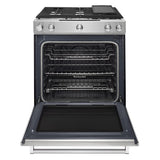 KITCHENAID  30-inch 5-burner Dual Fuel Convection Slide-in Range With Baking Drawer - Stainless Steel (KSDB900ESS)