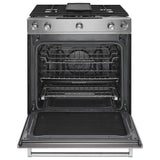 KitchenAid  30" 5-Burner Dual Fuel Convection Slide-In Range with Baking Drawer - Stainless Steel (KSDB900ESS)