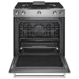 KITCHENAID  30-inch 5-burner Dual Fuel Convection Slide-in Range With Baking Drawer - Stainless Steel (KSDB900ESS)