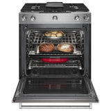 KitchenAid  30" 5-Burner Dual Fuel Convection Slide-In Range with Baking Drawer - Stainless Steel (KSDB900ESS)