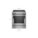 KitchenAid 30" 4-Burner Dual Fuel Downdraft Slide-In Range - Stainless Steel (KSDG950ESS)