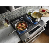 KitchenAid  30-inch 4-burner Dual Fuel Downdraft Slide-in Range - Stainless Steel (KSDG950ESS)