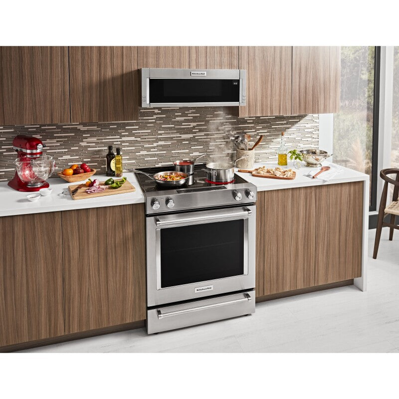 KITCHENAID 30" 5-Element Electric Slide-In Convection Range - Stainless Steel (KSEG700ESS)
