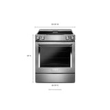 KitchenAid 30-Inch 4-Element Electric Downdraft Slide-In Range - Stainless Steel (KSEG950ESS)