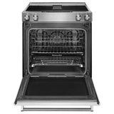 KitchenAid  30-Inch 4-Element Electric Downdraft Slide-In Range - Stainless Steel (KSEG950ESS)